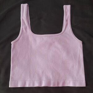 - Lavender Ribbed Crop Top -
